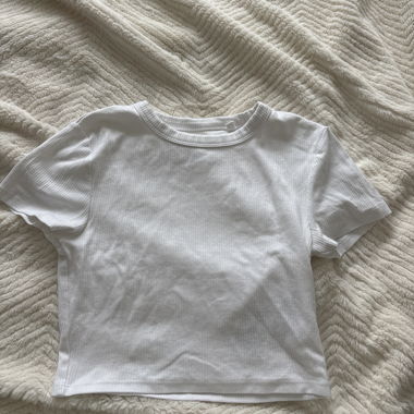 white cropped shirt