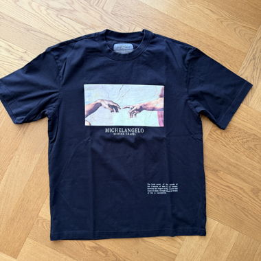 Black T-Shirt Michelangelo Creation of Adam
