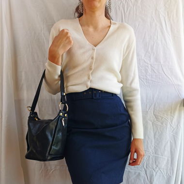Cream white wool vintage cardigan