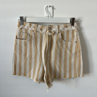 Topshop Striped Mom Shorts