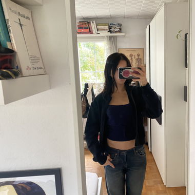 black zip up 