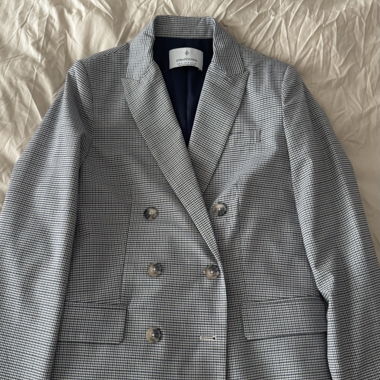 Doppelreihiger Blazer mit Karo