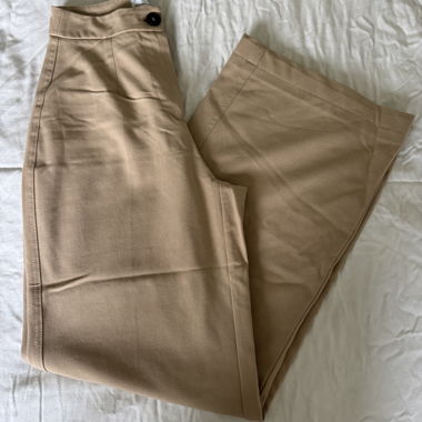 Bershka beige wide-leg trousers