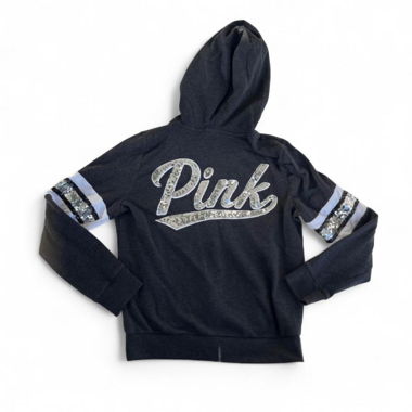 Sweat à capuche zippé gris Victoria’s Secret PINK (M)