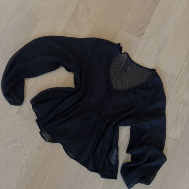 Schwarze Chiffon-Bluse