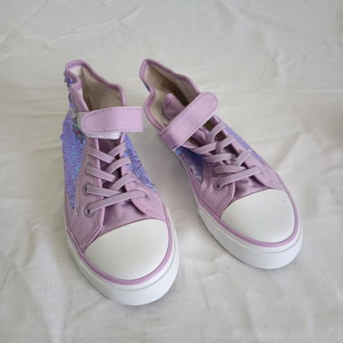 Lila Pailletten-Sneakers Gr. 36
