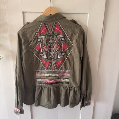 Bestickste Khaki Jacket