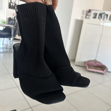 Black Peeptoe ankle boots