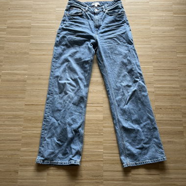 Blaue Straight-Leg-Jeans