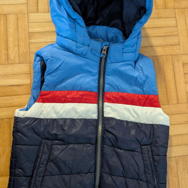 Gilet Imbottito Bambino con Cappuccio, Taglia 98