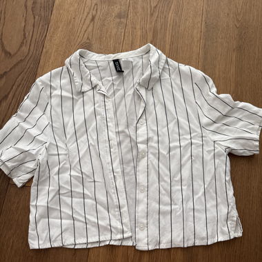 Striped Short-Sleeve Blouse