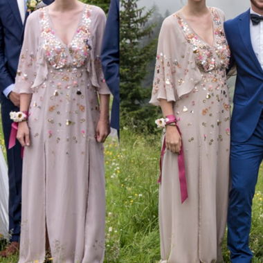 Kleid beige, pink, pailetten Asos