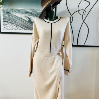SKFK Bio-Strickkleid Gr. 38 beige Wickelkleid