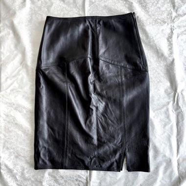 Gonna a matita nera 100% pelle MADE IN ITALY