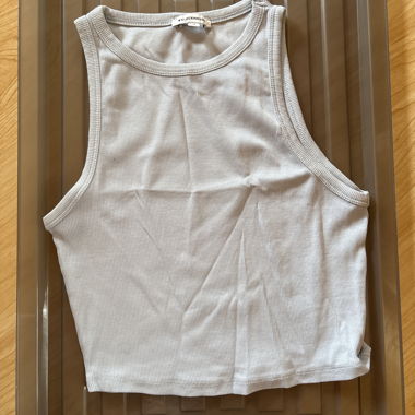 Light Blue Ribbed Tank Top