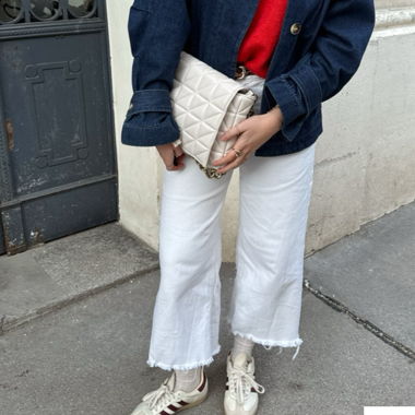 Mango Jeans Weiss mit weitem Bein