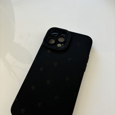 Coque noire cœurs iPhone 12 Pro 
