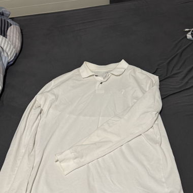 Polo a maniche lunghe bianco