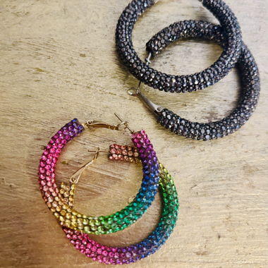 Strass Creolen Set