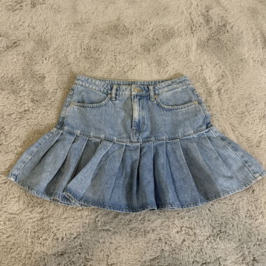 Plissierter Mini-Jeansrock