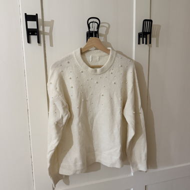 Maglione bianco con perle