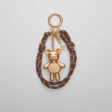 Breloque ourson doré et marron pour sac