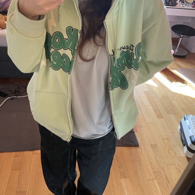 Giacca con zip verde