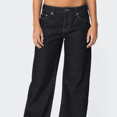 Raelynn Washed Low Rise Jeans Indigo blue