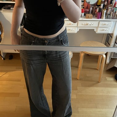 Zara wide grey jeans