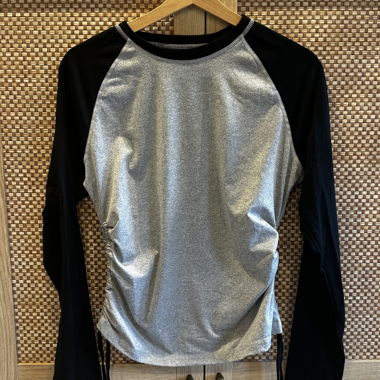 Long-sleeve sports shirt grey/black