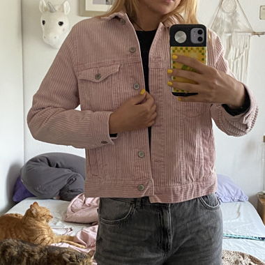 pinke cord jacke