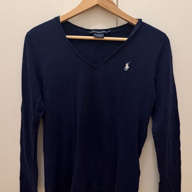 Top Ralph Lauren Blu Navy a maniche lunghe