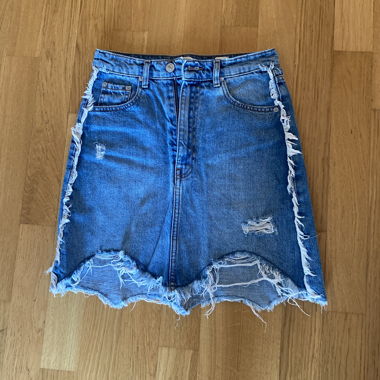Destroyed Denim Skirt