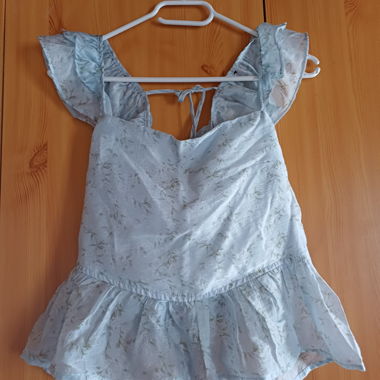 Top floreale blu