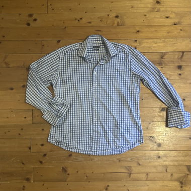camicia a righe blu