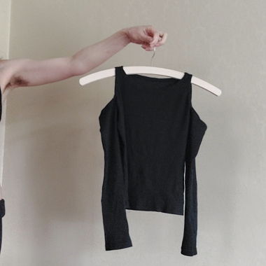 Black top with shoulder cut-outs