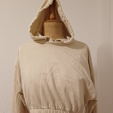Beiger Cropped Hoodie