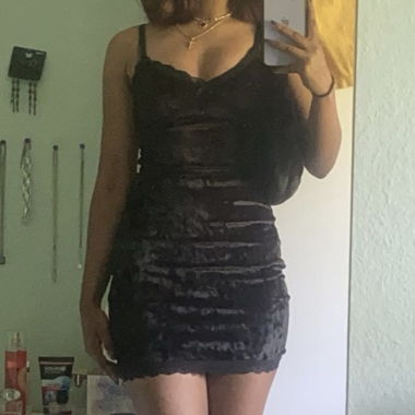Minidress in velluto con pizzo