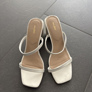 ALDO white strappy heels