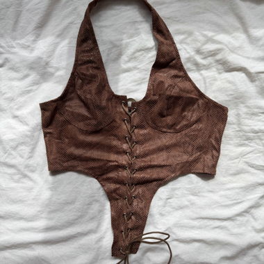 Cowboy-Stil Top mit Schnürung