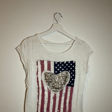 Kurzärmliges, weisses Tshirt mit Aufdruck