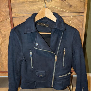 Wild-Lederjacke dunkelblau