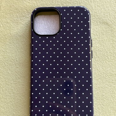iPhone 13/14 navy Handyhülle gepunktet aesthetic