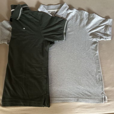 Polo Champion gris et vert foncé