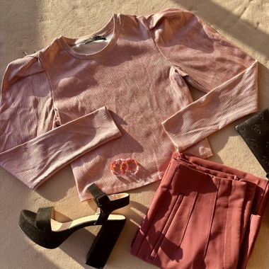 Long Sleeve Top, Rose Gold, Used
