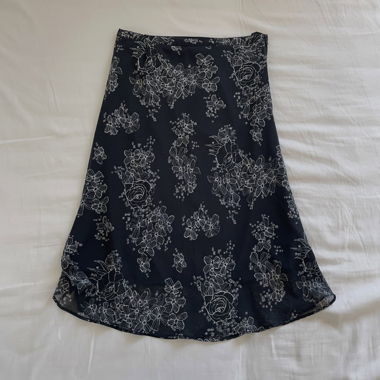 Floral Mesh Midi Skirt