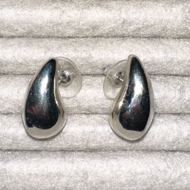 Silver Teardrop Stud Earrings