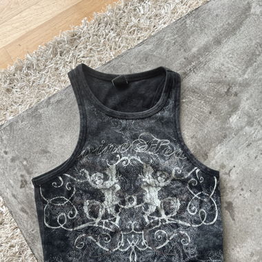 top gris vintage y2k