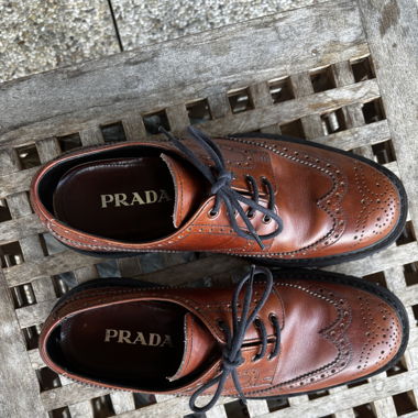 Prada Cognac Derbies