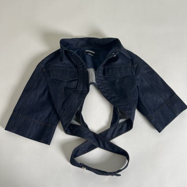 Top overgiacca avvolgente in denim Jacquemus